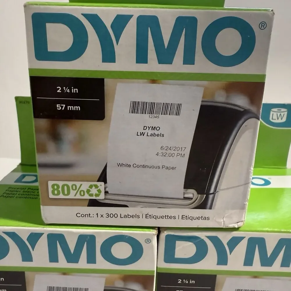 3 Rolls Dymo LabelWriter Continuous-Roll Receipt Paper 2.25 /57mm White OPEN BOX